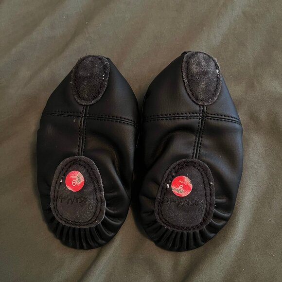 Toddler Size 9 Soft Dance Ballet Shoes - Black - Picture 2 of 3